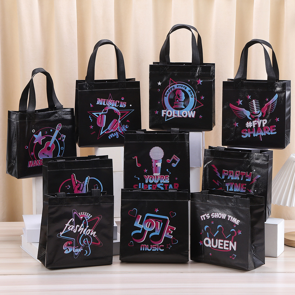 Wedding Packaging - 10Pcs Black Let's Rock Music Theme
