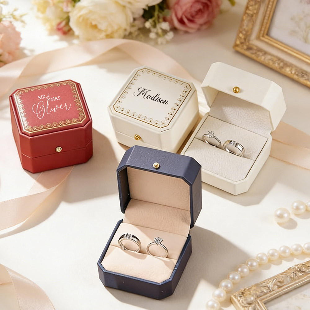 Personalized Faux Leather Ring - Wedding Packaging 评论和价格