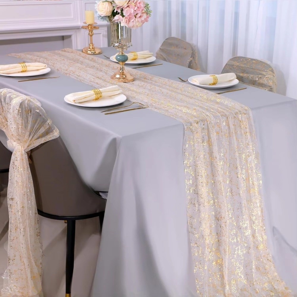 Golden Sequin Glitter Hot Stam - Table Runner Sequin 评论和价格