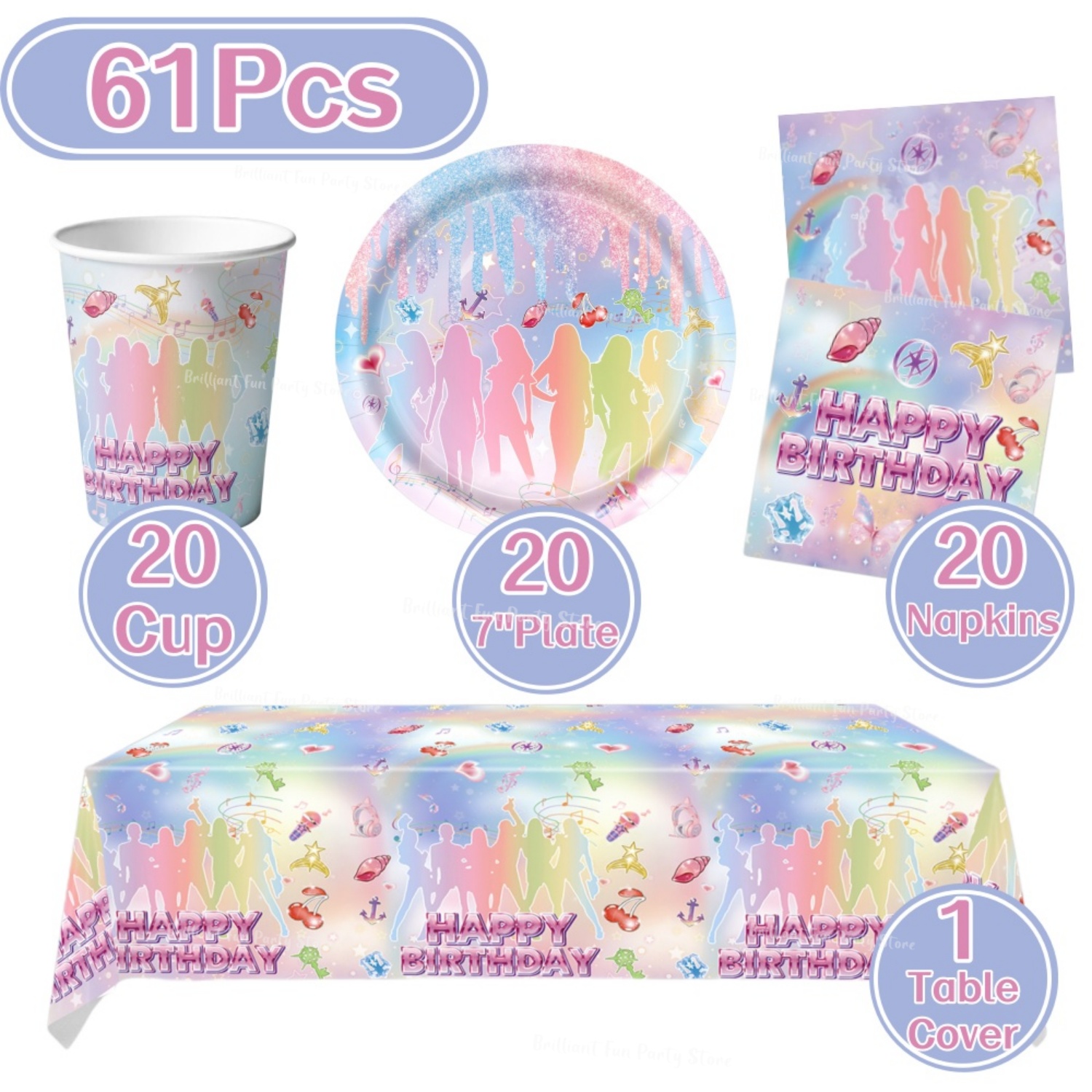 61Pcs Kpop FansBirthday Dispos - Wedding Day Supply Kit 评论和价格