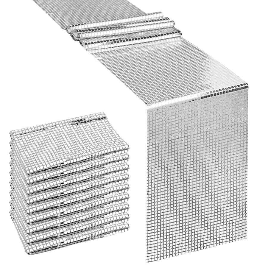 Mirror Silver Sequin Table Run - Table Runner Sequin 评论和价格