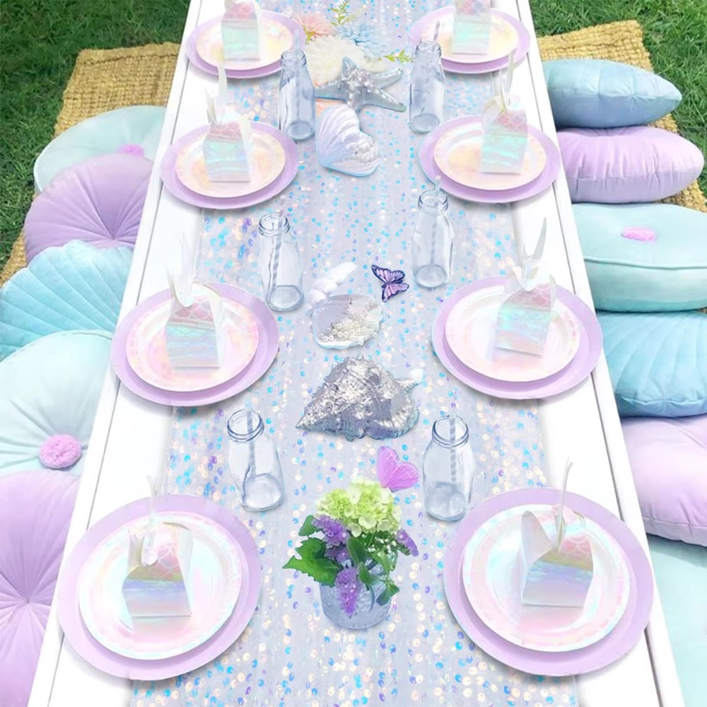 Glitter Iridescent Sequin Tabl - Table Runner Sequin 评论和价格