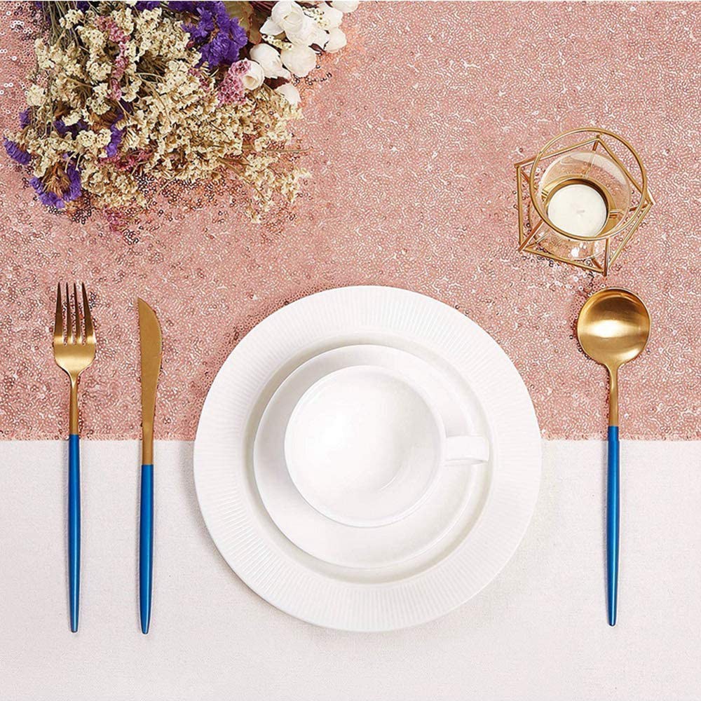 LICE-Sparkly Rose Gold Sequin  - Table Runner Sequin 评论和价格