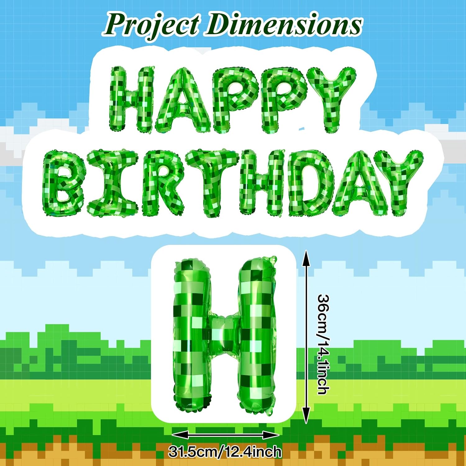 1set Green Pixel Themed Happy  - Wedding Day Supply Kit 评论和价格