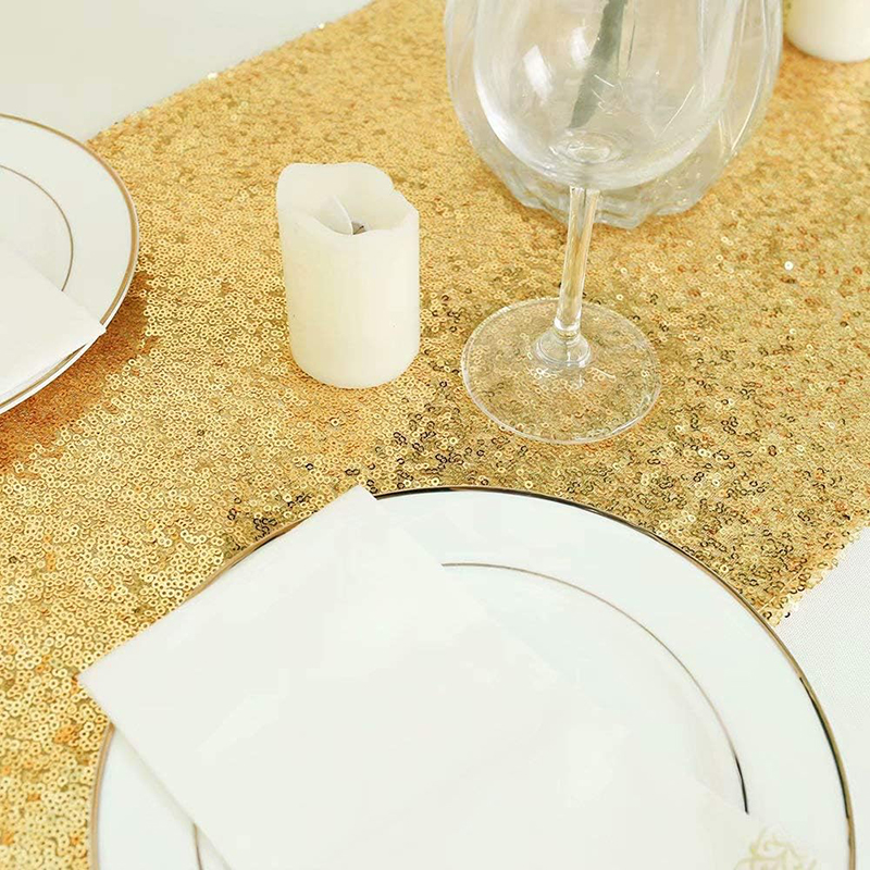 Golden Sequin Table Runner for - Table Runner Sequin 评论和价格