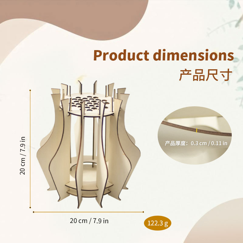 Wooden Puzzle Vase For Bouquet - Flower Girl Basket 评论和价格