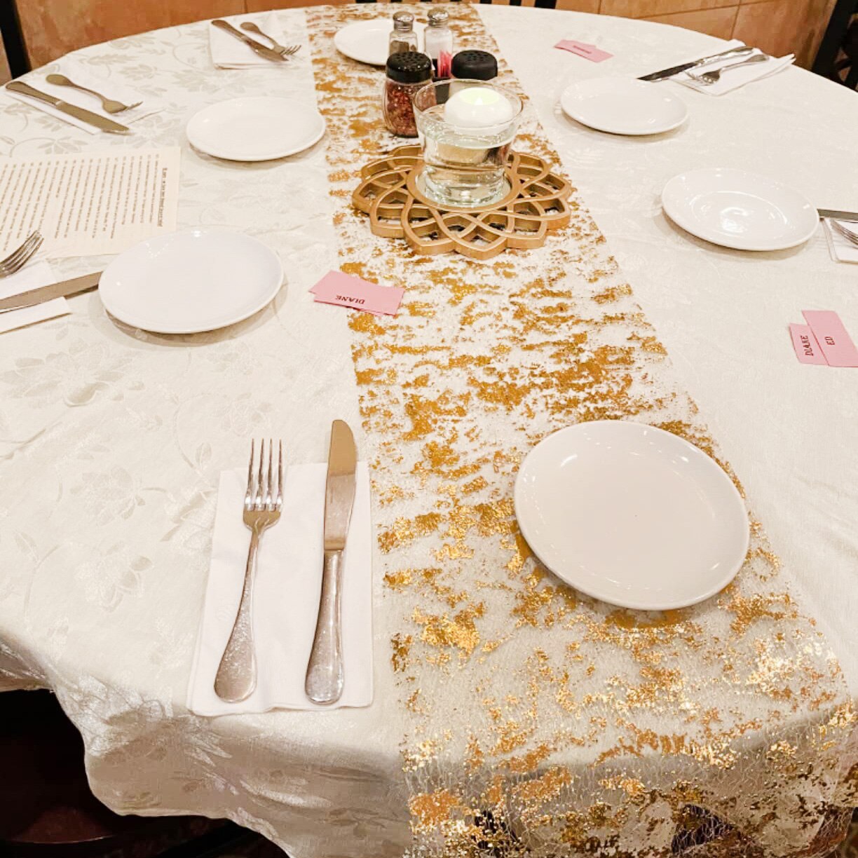 Sparkle Metallic Gold Thin Tab - Table Runner Sequin 评论和价格