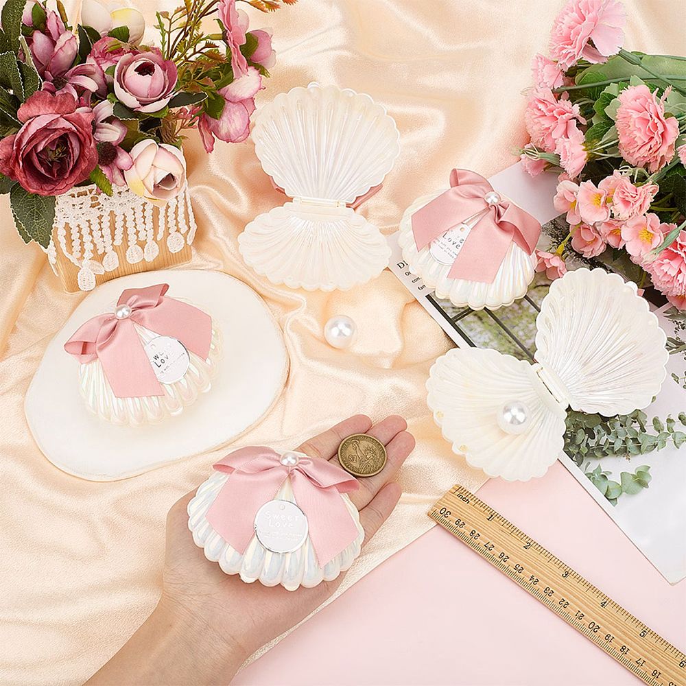 5Pcs Shell Shaped Plastic Boxe - Wedding Packaging 评论和价格