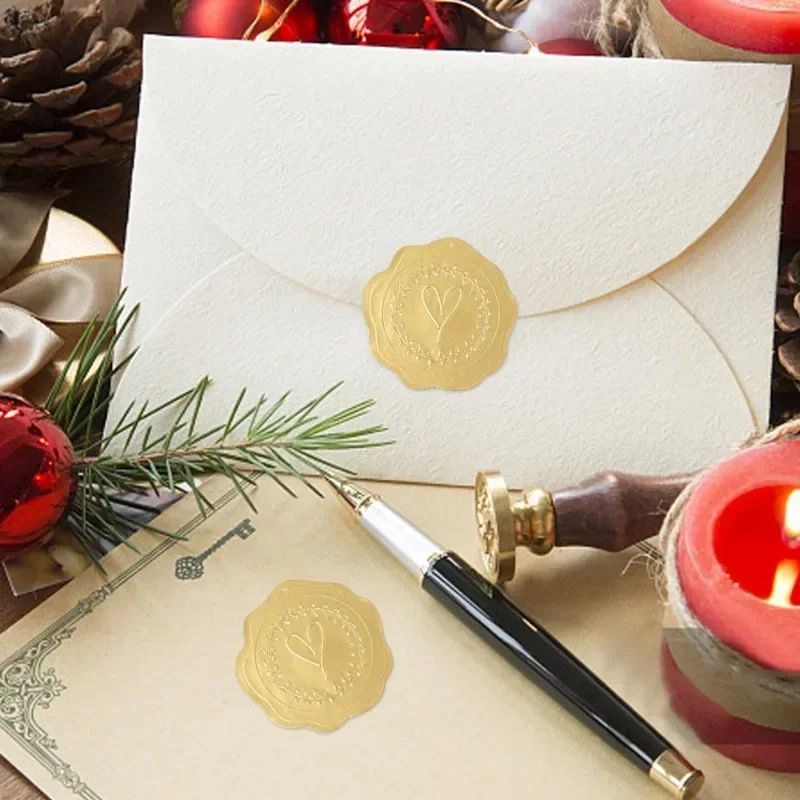 25/100Pcs Gold Embossed Heart  - Wedding Envelopes 评论和价格