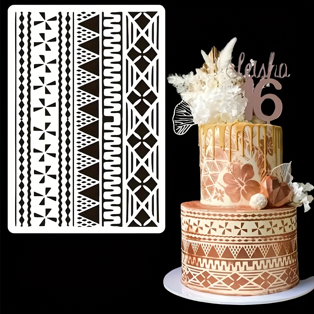 1Pc 29×20cm Floral Cake Stenci - Wedding Cake Supply 评论和价格