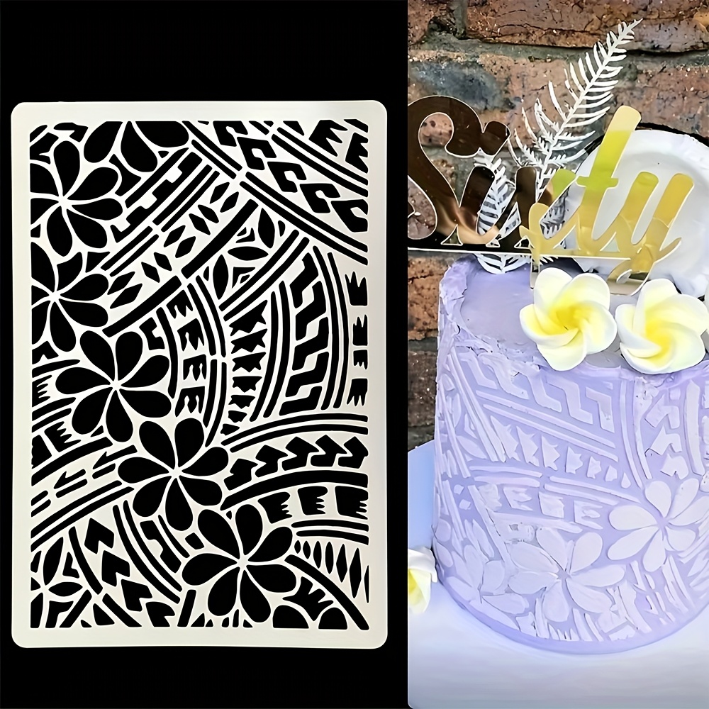 1Pc 29×20cm Floral Cake Stenci - Wedding Cake Supply 评论和价格