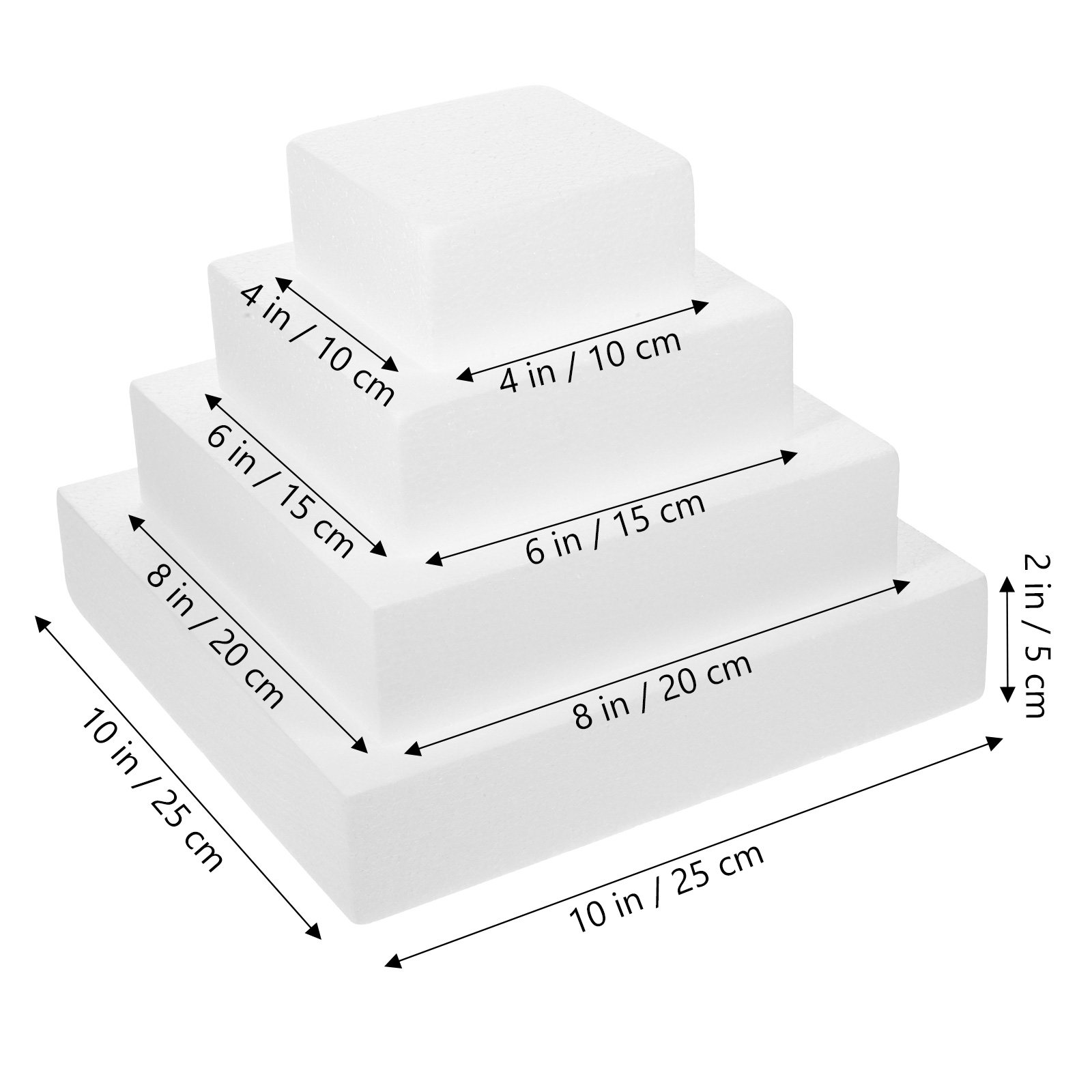 4Pcs Cake Dummy White DIY Deco - Wedding Cake Supply 评论和价格